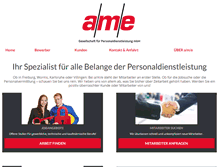 Tablet Screenshot of ame-zeitarbeit.de